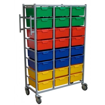  Karri-Cart - 24 Trays - 8 x 3 - with Fold Up Hanging Rail - Each